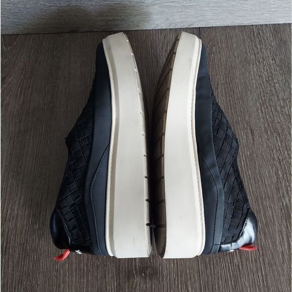 Franco Sarto Franco Lin 2 Platform Slip on Sneaker Shoes Black Mesh Weave 9 - Picture 6 of 10